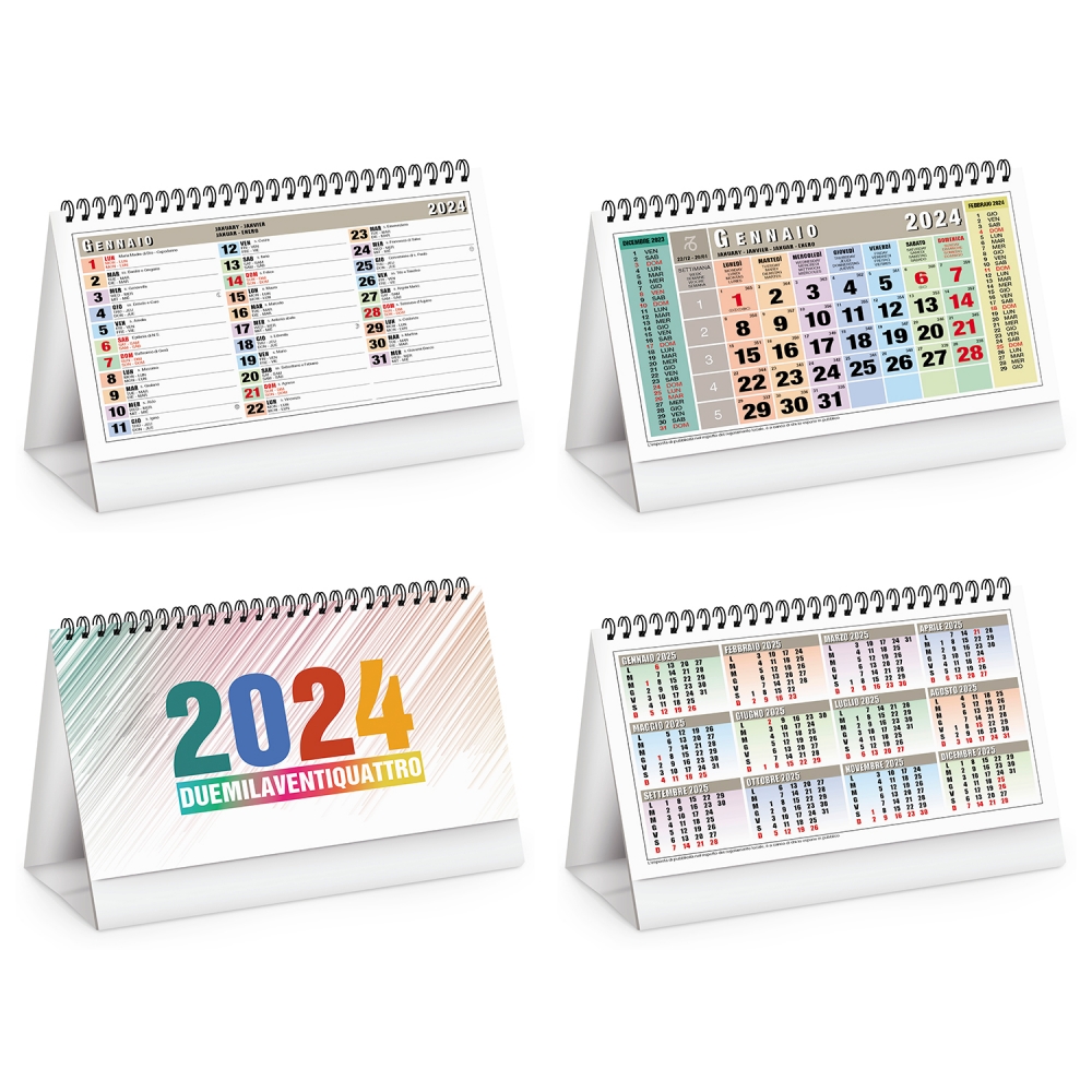 calendario da tavolo multicolor